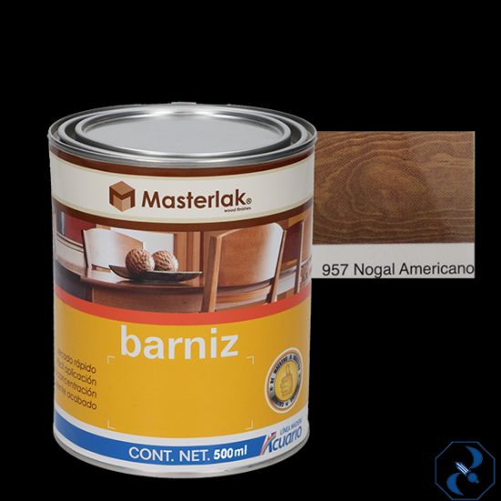 Imagen de BARNIZ 1/2 L NOGAL AMERICANO MASTERLAK ACUARIO MM95705