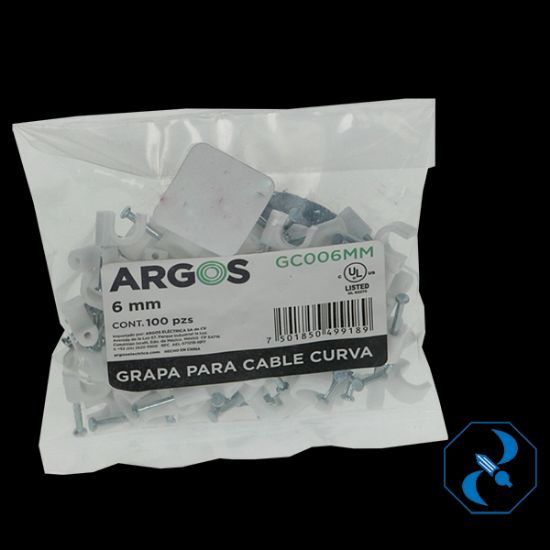 Imagen de GRAPA REDONDA 15/64 PULG 6 MM BOLSA C/100 PZAS ARGOS GC006MM