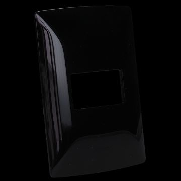 Imagen de PLACA RESINA 1 MOD NEGRO OBSIDIANA C/CHASIS BTICINO MX QZ4803M1NR