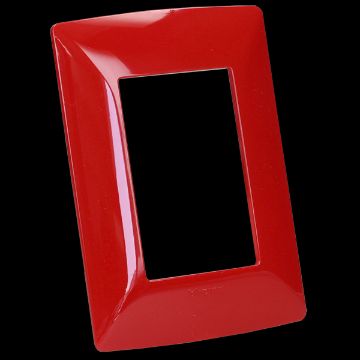 Imagen de PLACA RESINA 3 MOD ROJO C/CHASIS BTICINO MX QZ4803M3RO