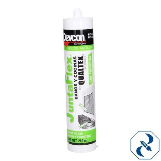 Imagen de D 24 SILICON JUNTAFLEX BANOS Y COCINAS BLANCO 280ML DEVCON C-QJBB