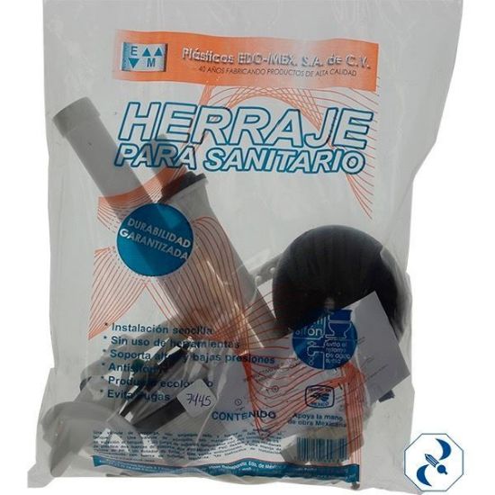 Imagen de HERRAJE(JUEGO) BLANCO PARA WCPLASTICO EDO-MEX H-190-B