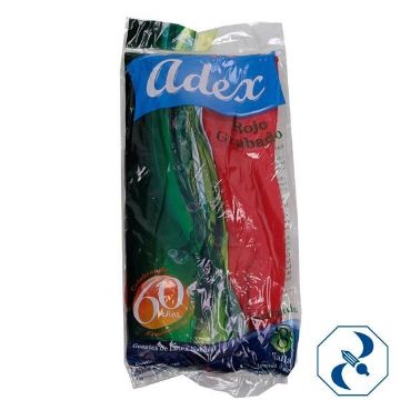 Imagen de GUANTE 8 ROJO GRABADO HULE NATURAL ADEX RG08