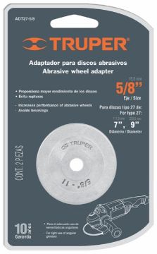 Imagen de D 3 ADAPTADOR PARA DISCOS TIPO 27 ROSCA 5/8-11 NC DE 7-9 PULG TRUPER ADT27-5/8