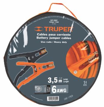 Imagen de CABLES PASA CORRIENTE 35 M CALIBRE 6 AWG TRUPER CAP-3506T