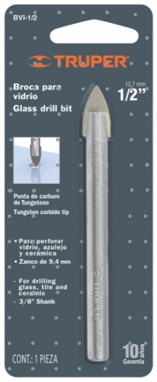 Imagen de BROCA PARA VIDRIO Y AZULEJO 1/2 PULG TRUPER BVI-1/2