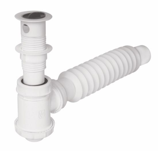 Imagen de CESPOL DE PVC DE BOTE CON CONTRA PARA LAVABO FOSET CE-218