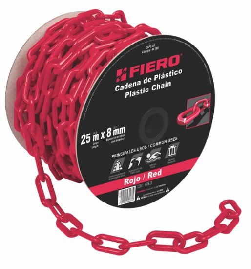 Imagen de D 1 CADENA DE PLASTICO DE 8MM ROJA FIERO CAPL-8R