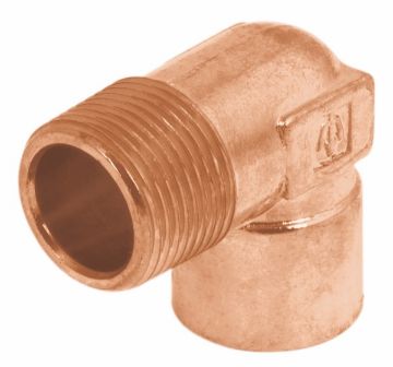 Imagen de CODO 90 LATON COBRIZADO ROSCA EXTERNA 3/4 PULG FOSET CC-512