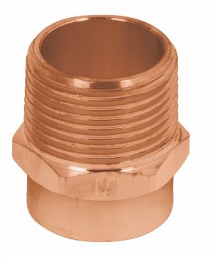 Imagen de CONECTOR ROSCA EXTERIOR LATON COBRIZADO 3/4 PULG FOSET CC-612