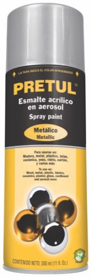 Imagen de PINTURA AEROSOL METALICO PLATA  PRETUL PAM-PL-P