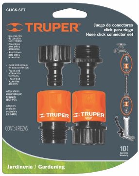 Imagen de JUEGO DE 2 CONECTORES RAPIDOS ENTRADA 3/4 PULG TRUPER CLICK-SET