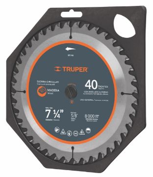 Imagen de SIERRA CIRCULAR P/MADERA 7-1/4 PULG 40 DIENTES CENTRO 5/8 TRUPER ST-740