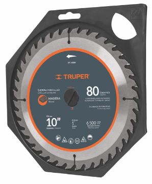 Imagen de D 3 SIERRA CIRCULAR P/MADERA 10 PULG 80 DIENTES CENTRO 1 PULG TRUPER ST-1080E