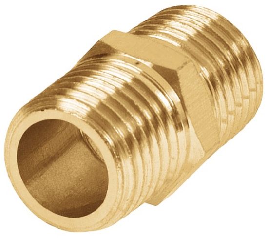 Imagen de NIPLE DE LATON CUERDA 1/4 NPT TRUPER NIPLE