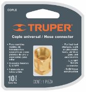 Imagen de COPLE DE LATON CUERDA 1/4 NPT TRUPER COPLE