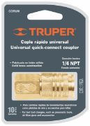 Imagen de COPLE RAPIDO DE LATON CUERDA 1/4 NPT TRUPER CORUM