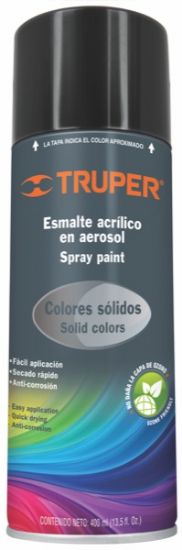 Imagen de PINTURA NEGRO BRILLANTE EN AEROSOL 400 ML TRUPER PA-NB