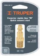 Imagen de CONECTOR RAPIDO TIPO M NIQUELADO CUERDA 1/4 NPT MACHO TRUPER CORAL-MA-1/4