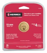 Imagen de CERRADURA PARA MUEBLE MODELO 24 LATON HERMEX CM-24L