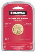 Imagen de CERRADURA PARA MUEBLE MODELO 21 LATON HERMEX CM-21L