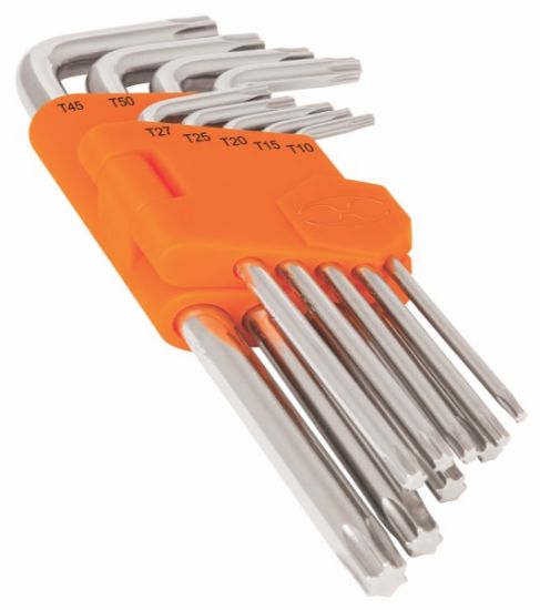 Imagen de JUEGO DE 9 LLAVES ALLEN TIPO TORX, LARGAS TRUPER TORX-9L