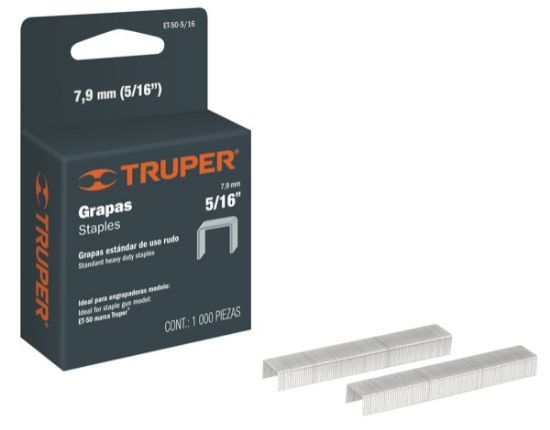 Imagen de GRAPAS PARA ET-50 5/16 PULG CAJA CON 1000 PIEZAS TRUPER ET-50-5/16