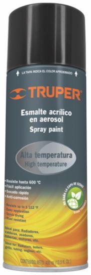 Imagen de PINTURA EN AEROSOL DE ALTA TEMPERATURA NEGRO TRUPER PA-ALTE-N