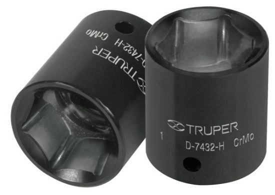 Imagen de D 6 DADO DE IMPACTO 6 PUNTAS CUADRO 1/2 PULG DE 1 PULG TRUPER D-7432-H