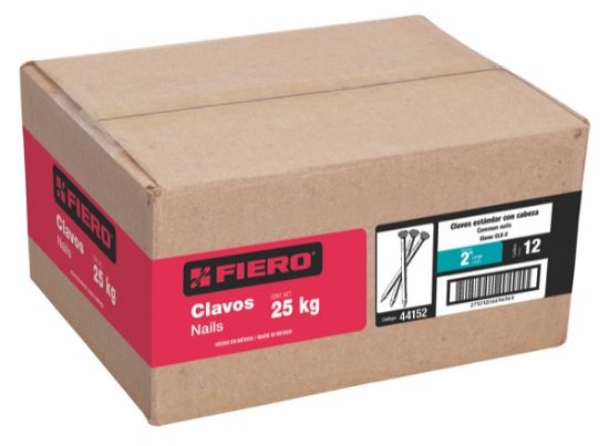 Imagen de CLAVO ESTANDARD 2PULG CON CABEZA  CAJA DE 25 KG FIERO CLE-2