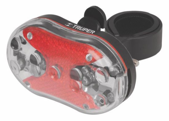 Imagen de LINTERNA PARA BICICLETA, 9 LED, TRASERA TRUPER LIBI-9T