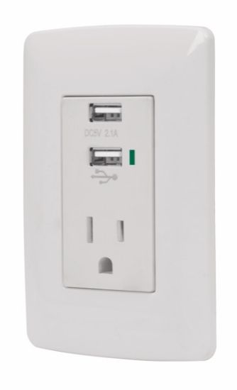 Imagen de D 3 MODULO CARGADOR CON PUERTO USB BLANCO VOLTECH COUSB-IB