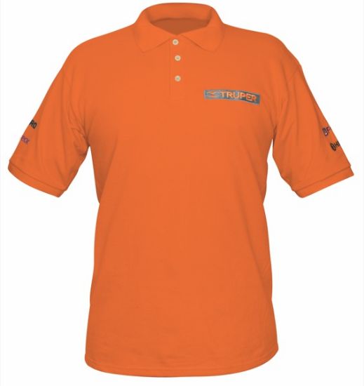 Imagen de D 1 PLAYERA POLO NARANJA CABALLERO M BORDADA TRUPER POL-NC-M