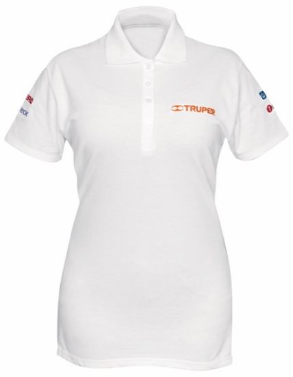 Imagen de D 1 PLAYERA POLO BLANCA DAMA M BORDADA TRUPER POL-BD-M