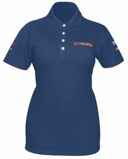 Imagen de D 1 PLAYERA POLO AZUL DAMA M BORDADA TRUPER POL-AD-M