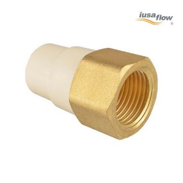 Imagen de D 30 ADAPTADOR RCA INT 13 MM 1/2 C/INSERTO DE BRONCE CPVC IUSA 616159