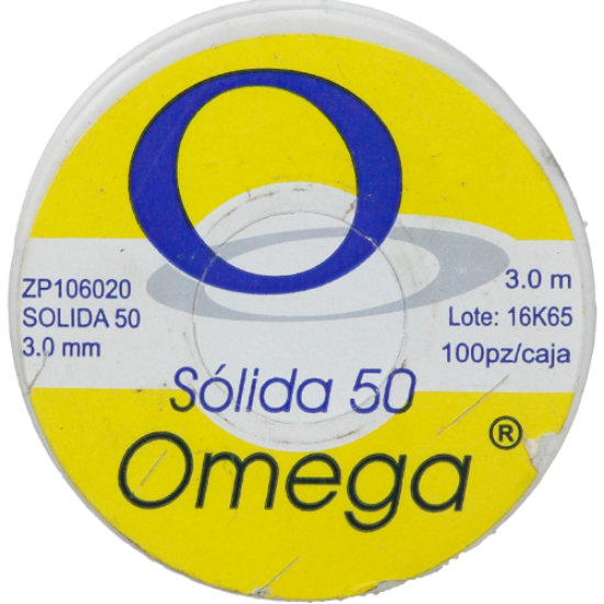 Imagen de SOLDADURA 50/50 SOLIDA 450 gr AMARILLA EN CARRETE OMEGA ZP106004