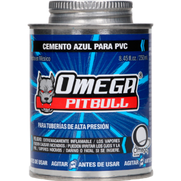 Imagen de PEGAMENTO PVC 250 ML AZUL CONDICIONES HUMEDAS OMEGA CA100014