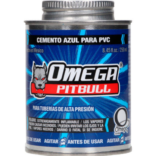 Imagen de PEGAMENTO PVC 250 ML AZUL CONDICIONES HUMEDAS OMEGA CA100014