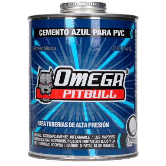 Imagen de D 1 PEGAMENTO PVC 1000 ML AZUL CONDICIONES HUMEDAS OMEGA CA100001