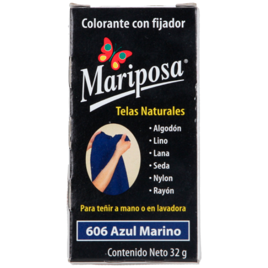 Imagen de COLORANTE AZUL MARINO 606 C/32GR PASTILLA MARIPOSA 10606