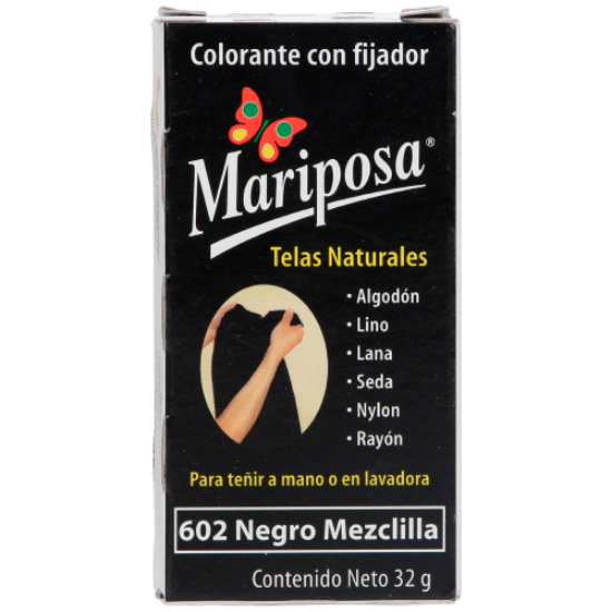 Imagen de COLORANTE NEGRO MEZCLILLA 602C/32 GR PASTILLA MARIPOSA 10602