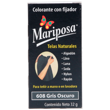 Imagen de COLORANTE GRIS OSCURO 608 C/32GR PASTILLA MARIPOSA 10608