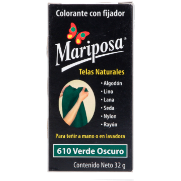 Imagen de COLORANTE VERDE OSCURO 610 C/32 GR PASTILLA MARIPOSA 10610