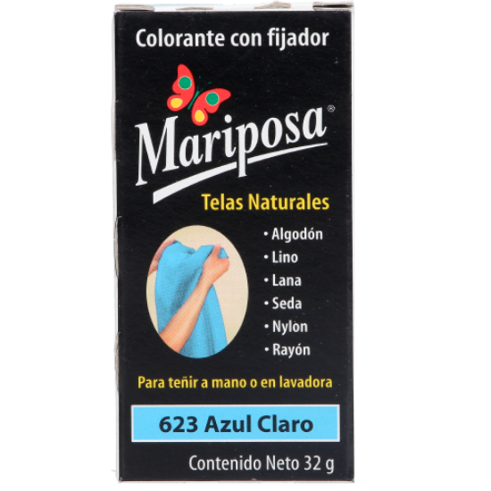 Imagen de COLORANTE AZUL CLARO 623 C/32GR PASTILLA MARIPOSA 10623