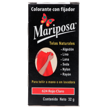 Imagen de COLORANTE ROJO CLARO 624 C/32GR PASTILLA MARIPOSA 10624