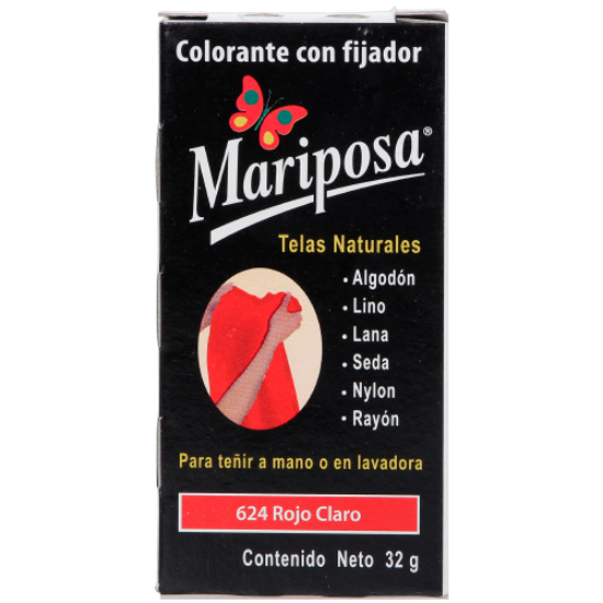 Imagen de COLORANTE ROJO CLARO 624 C/32GR PASTILLA MARIPOSA 10624