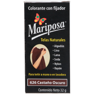 Imagen de COLORANTE CASTAÑO OSCURO 626 C/32 GR PASTILLA MARIPOSA 10626