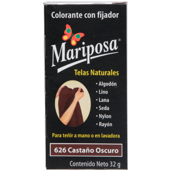 Imagen de COLORANTE CASTAÑO OSCURO 626 C/32 GR PASTILLA MARIPOSA 10626