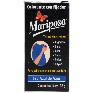 Imagen de COLORANTE AZUL DE AZUR 632 C/32 GR PASTILLA MARIPOSA 10632